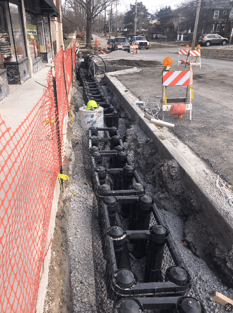 Concrete Construction with Sewer and Water Infrastructure