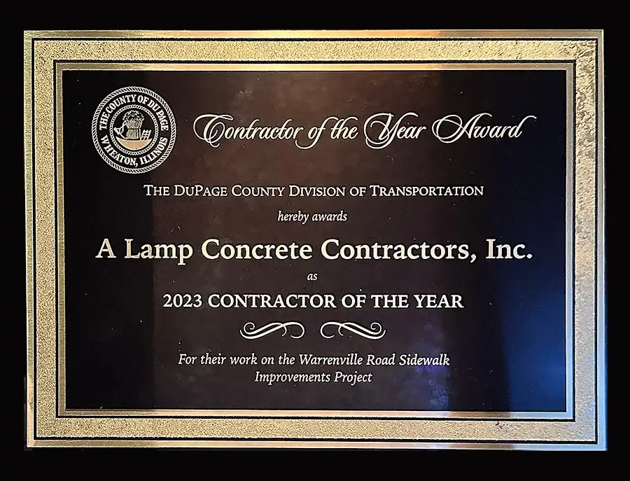 ALamp Concrete Award for 2023 Contractor of the Year.